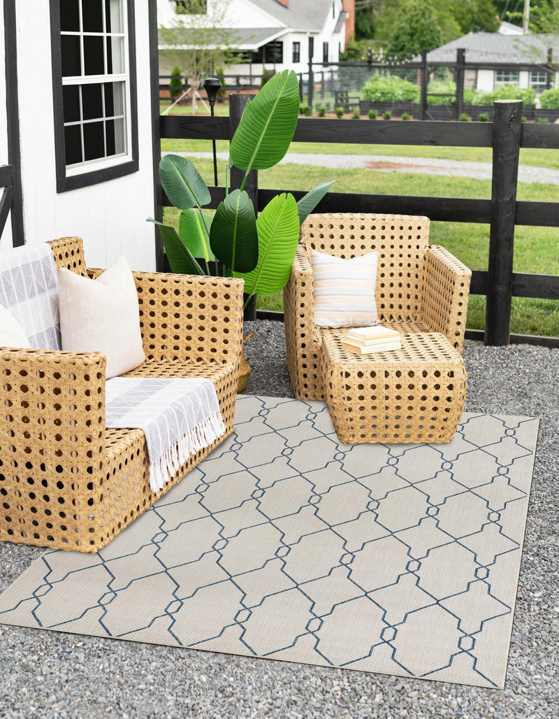 Garden Lattice Oasis Collection Area Rug -  Gazebo Rectangle Ivory  lifestyle 8