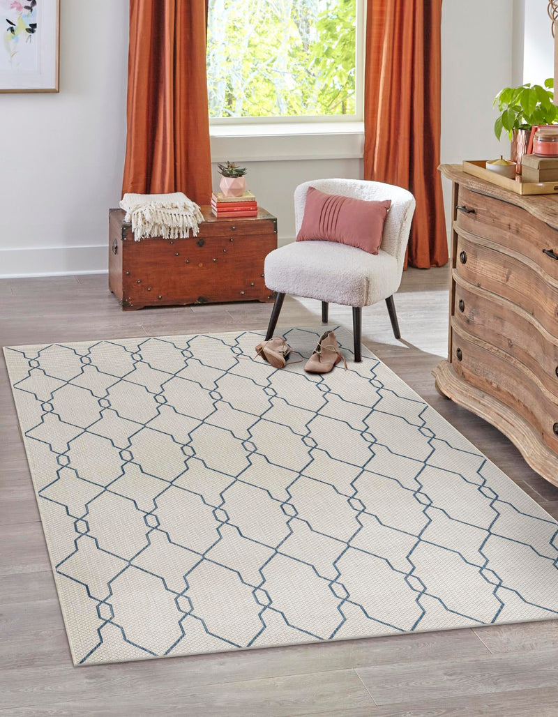 Garden Lattice Oasis Collection Area Rug -  Gazebo Rectangle Ivory  lifestyle 10