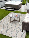 Garden Lattice Oasis Collection Area Rug -  Gazebo Rectangle Ivory  lifestyle 12