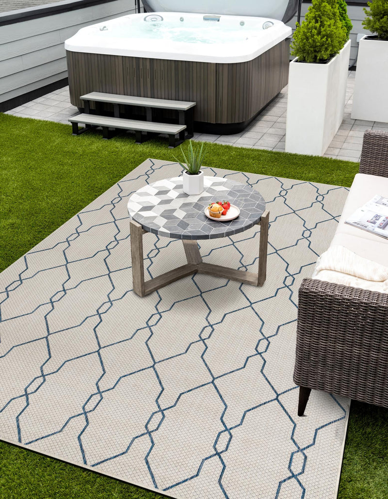 Garden Lattice Oasis Collection Area Rug -  Gazebo Rectangle Ivory  lifestyle 12