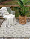 Garden Lattice Oasis Collection Area Rug -  Gazebo Rectangle Ivory  lifestyle 16