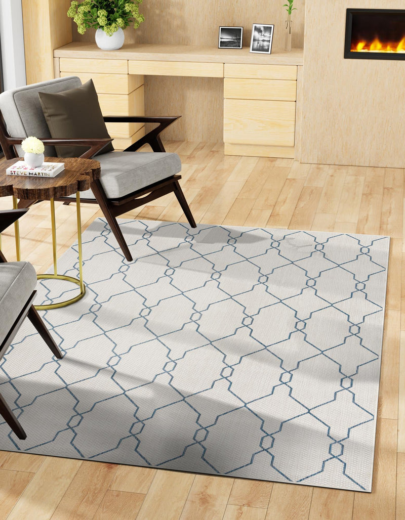Garden Lattice Oasis Collection Area Rug -  Gazebo Rectangle Ivory  lifestyle 18