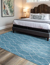 Garden Lattice Oasis Collection Area Rug -  Gazebo Rectangle Light Aqua  lifestyle 20