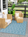 Garden Lattice Oasis Collection Area Rug -  Gazebo Rectangle Light Aqua  lifestyle 42
