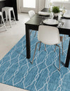 Garden Lattice Oasis Collection Area Rug -  Gazebo Rectangle Light Aqua  lifestyle 49