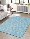 Garden Lattice Oasis Collection Area Rug -  Gazebo Rectangle Light Aqua  lifestyle 76