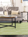 Garden Lattice Oasis Collection Area Rug -  Gazebo Rectangle Green  lifestyle 7