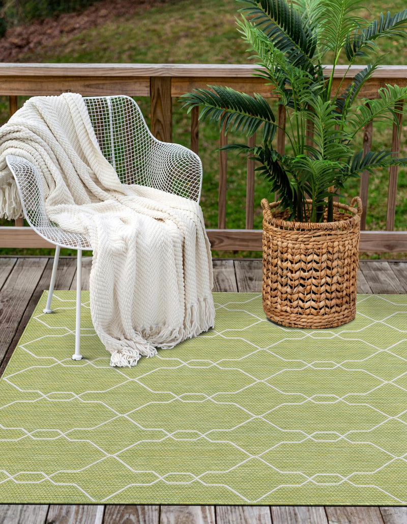 Garden Lattice Oasis Collection Area Rug -  Gazebo Rectangle Green  lifestyle 13