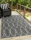 Garden Lattice Oasis Collection Area Rug -  Gazebo Rectangle Charcoal  lifestyle 0