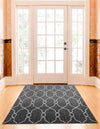 Garden Lattice Oasis Collection Area Rug -  Gazebo Rectangle Charcoal  lifestyle 3