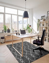 Garden Lattice Oasis Collection Area Rug -  Gazebo Rectangle Charcoal  lifestyle 6