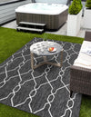 Garden Lattice Oasis Collection Area Rug -  Gazebo Rectangle Charcoal  lifestyle 20