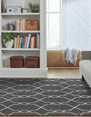 Garden Lattice Oasis Collection Area Rug -  Gazebo Rectangle Charcoal  lifestyle 23