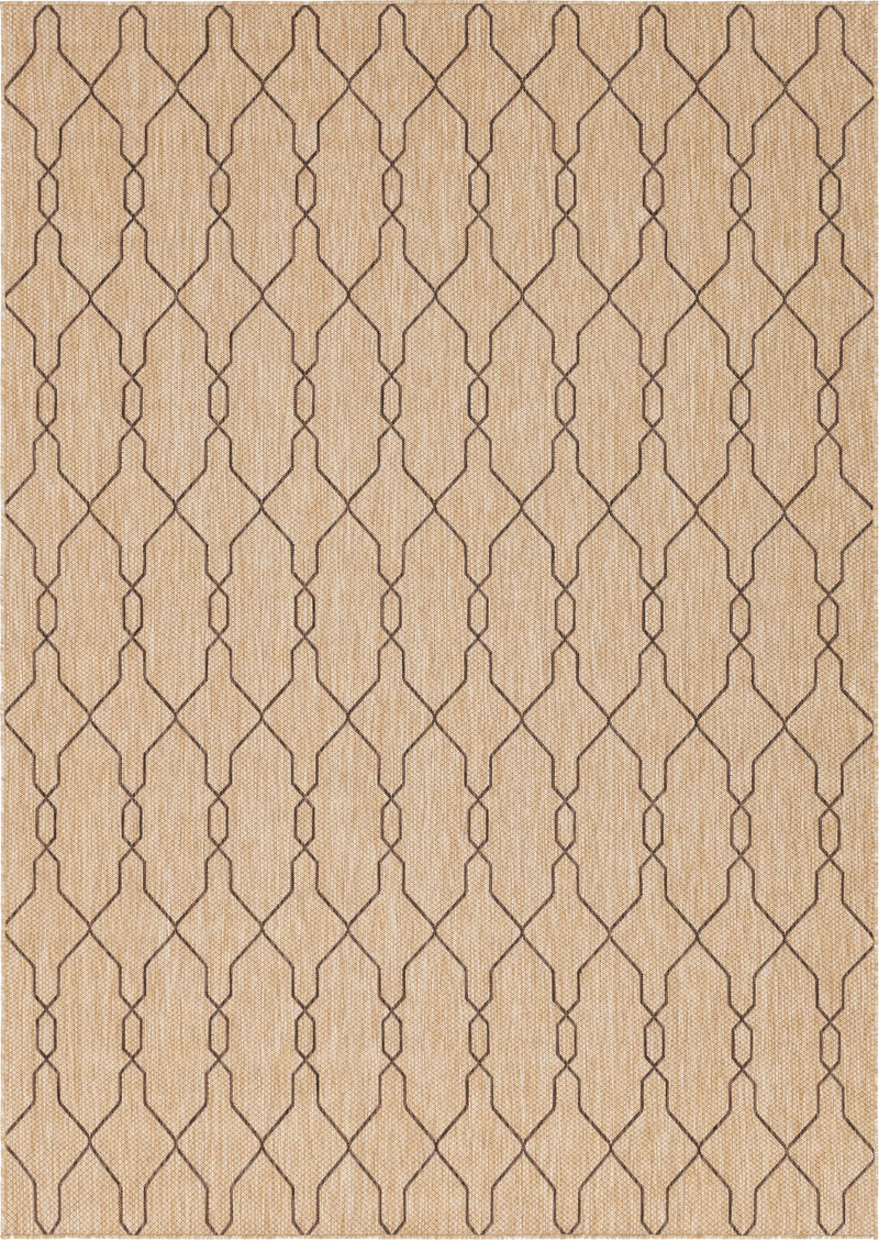 Garden Lattice Oasis Collection Area Rug -  Gazebo Rectangle Natural Main