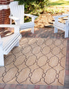 Garden Lattice Oasis Collection Area Rug -  Gazebo Rectangle Natural  lifestyle 0