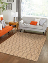 Garden Lattice Oasis Collection Area Rug -  Gazebo Rectangle Natural  lifestyle 3
