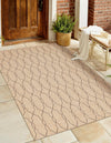 Garden Lattice Oasis Collection Area Rug -  Gazebo Rectangle Natural  lifestyle 4