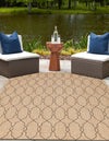 Garden Lattice Oasis Collection Area Rug -  Gazebo Rectangle Natural  lifestyle 8