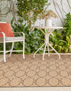 Garden Lattice Oasis Collection Area Rug -  Gazebo Rectangle Natural  lifestyle 16