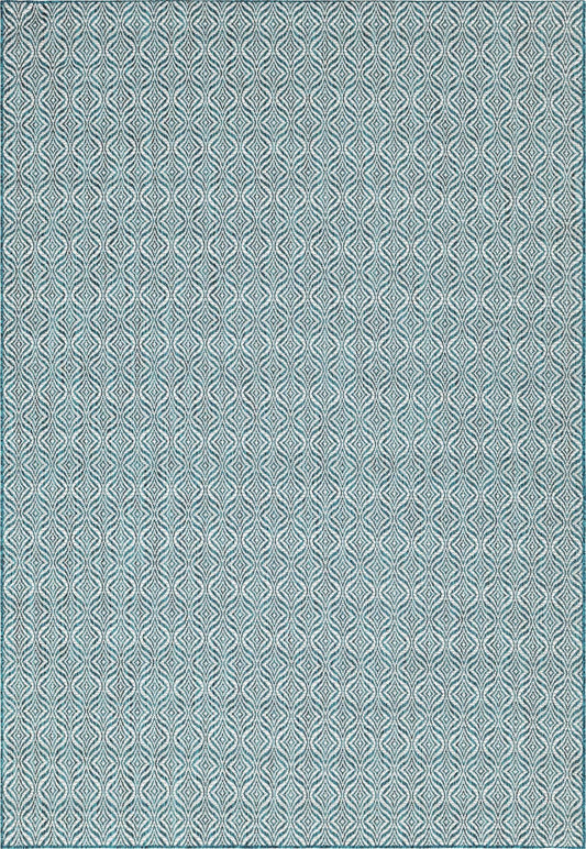Garden Lattice Oasis Collection Area Rug -  Terrace Rectangle Teal Main