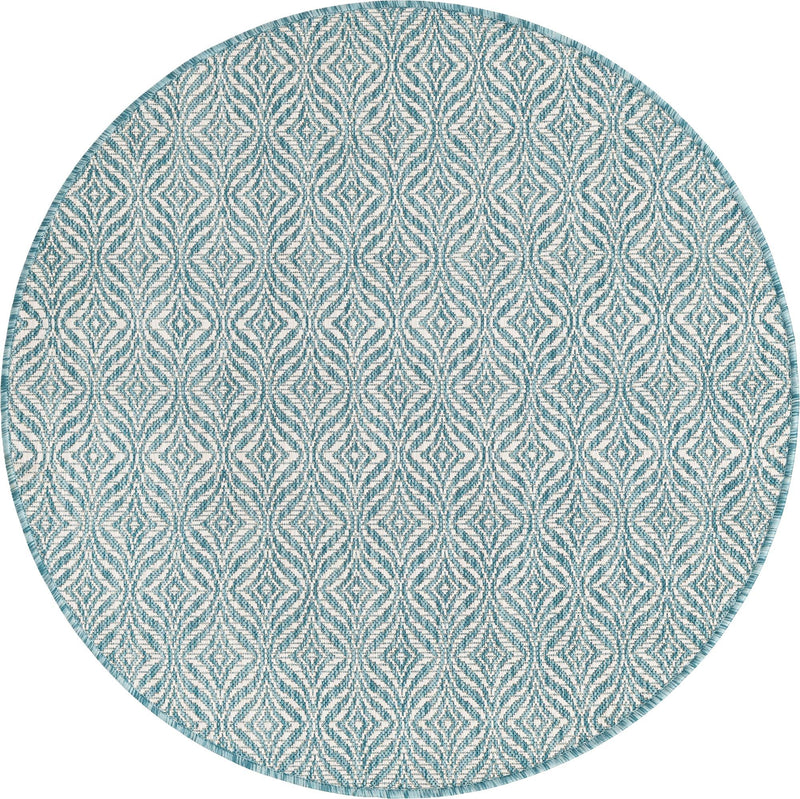 Savannah Pergola Collection Area Rug -  Terrace Round Aqua  lifestyle 85