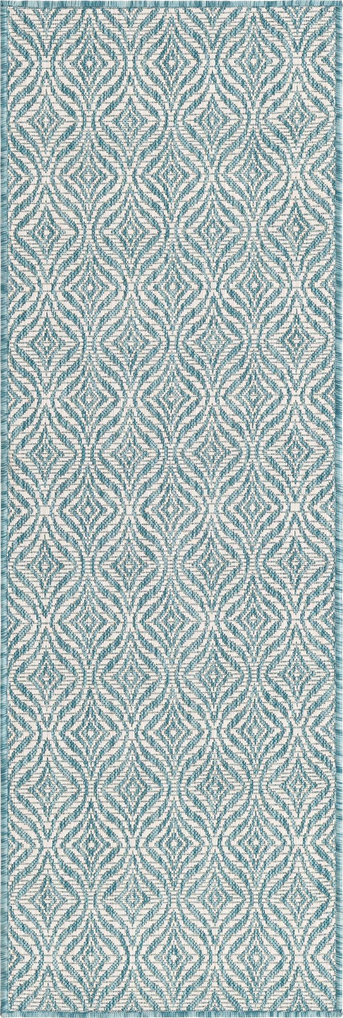 Savannah Pergola Collection Area Rug -  Terrace Runner Aqua  lifestyle 86