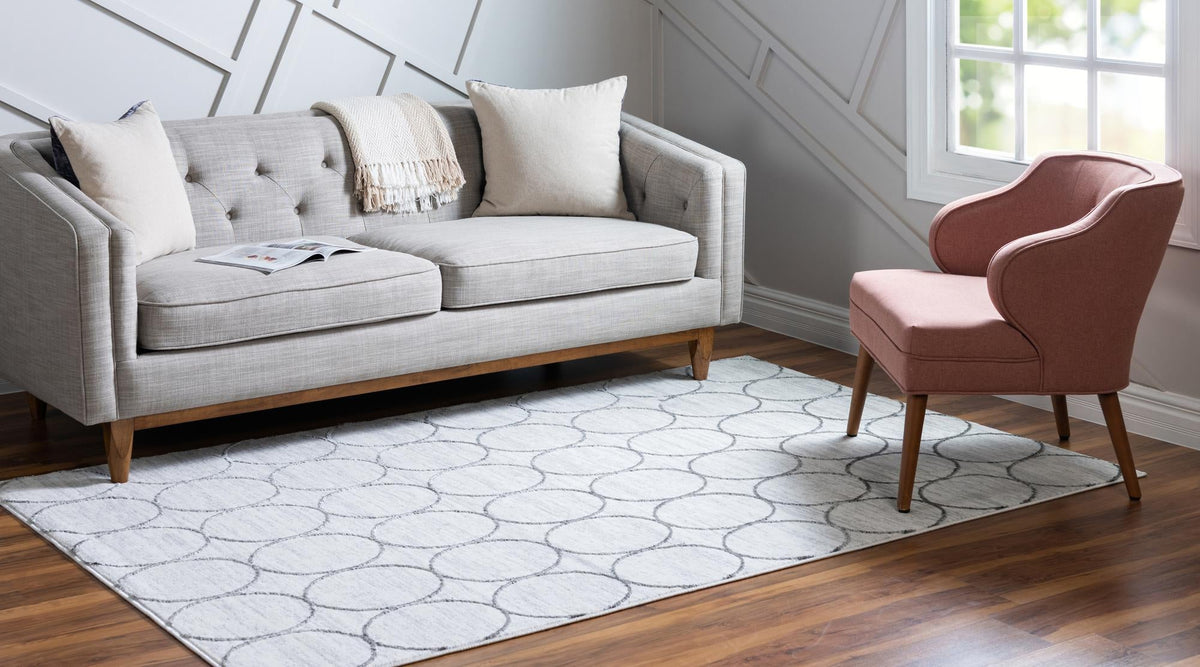 Garden Maze Retreat Collection Area Rug -  Ivyhaven Rectangle White  lifestyle 8