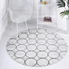 Garden Maze Retreat Collection Area Rug -  Ivyhaven Round White  lifestyle 64