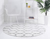 Garden Maze Retreat Collection Area Rug -  Ivyhaven Round White  lifestyle 70