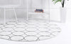 Garden Maze Retreat Collection Area Rug -  Ivyhaven Round White  lifestyle 75
