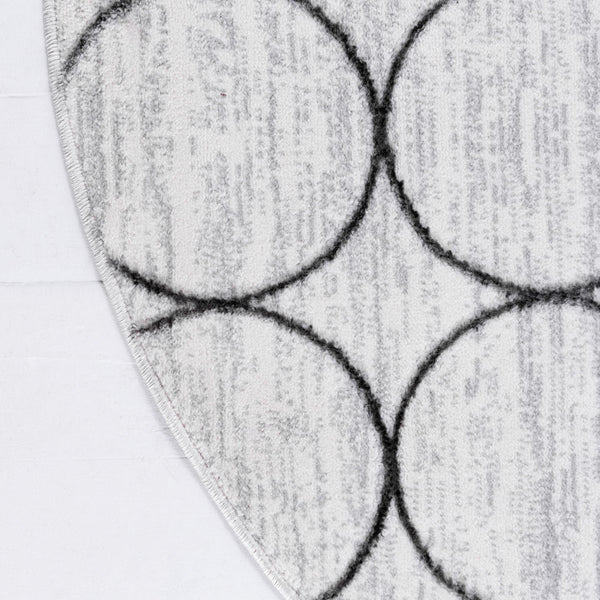 Garden Maze Retreat Collection Area Rug -  Ivyhaven Round White  lifestyle 86