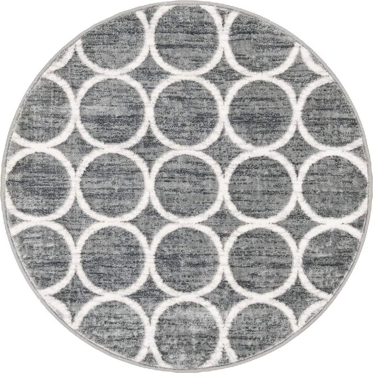 Garden Maze Retreat Collection Area Rug -  Ivyhaven Round Gray  lifestyle 58