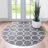 Garden Maze Retreat Collection Area Rug -  Ivyhaven Round Gray  lifestyle 67