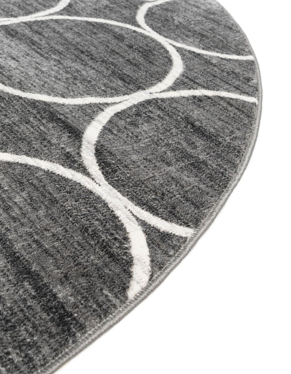 Garden Maze Retreat Collection Area Rug -  Ivyhaven Round Gray  lifestyle 97