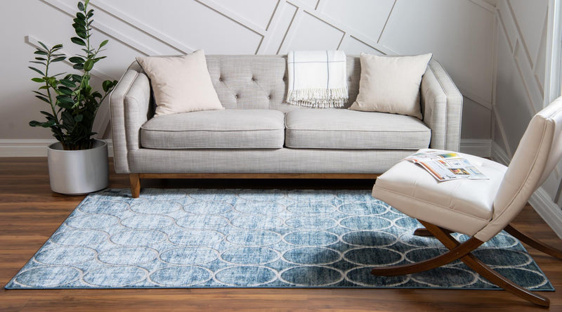 Garden Maze Retreat Collection Area Rug -  Ivyhaven Rectangle Blue  lifestyle 10