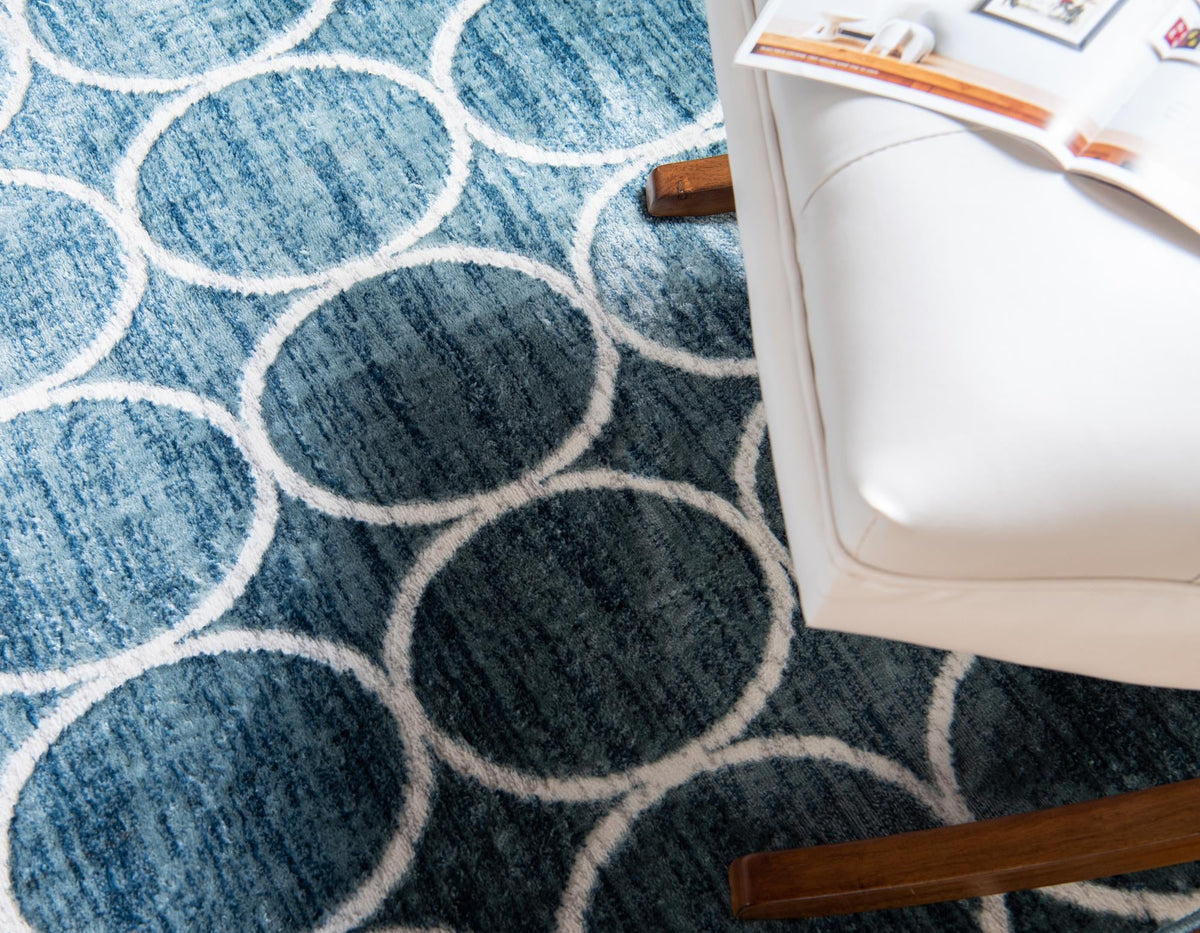 Garden Maze Retreat Collection Area Rug -  Ivyhaven Rectangle Blue  lifestyle 16