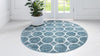 Garden Maze Retreat Collection Area Rug -  Ivyhaven Round Blue  lifestyle 66