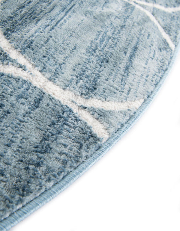 Garden Maze Retreat Collection Area Rug -  Ivyhaven Round Blue  lifestyle 87