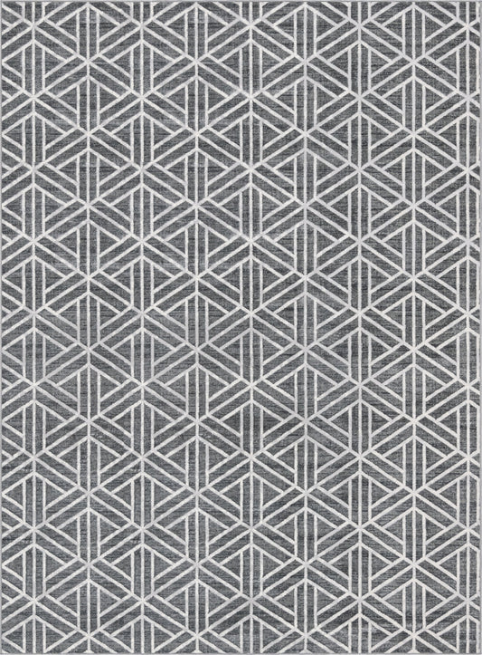 Garden Maze Retreat Collection Area Rug -  Topiarytrail Rectangle Gray Main