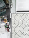 Garden Maze Retreat Collection Area Rug -  Greenbower Rectangle White  lifestyle 17