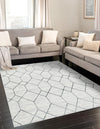 Garden Maze Retreat Collection Area Rug -  Greenbower Rectangle White  lifestyle 20