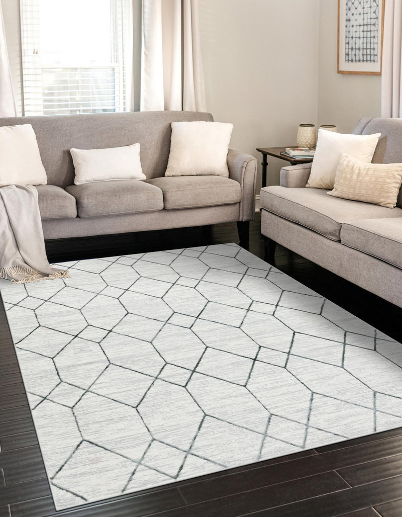 Garden Maze Retreat Collection Area Rug -  Greenbower Rectangle White  lifestyle 20