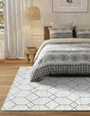 Garden Maze Retreat Collection Area Rug -  Greenbower Rectangle White  lifestyle 32