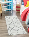 Garden Maze Retreat Collection Area Rug -  Greenbower Runner White  lifestyle 62