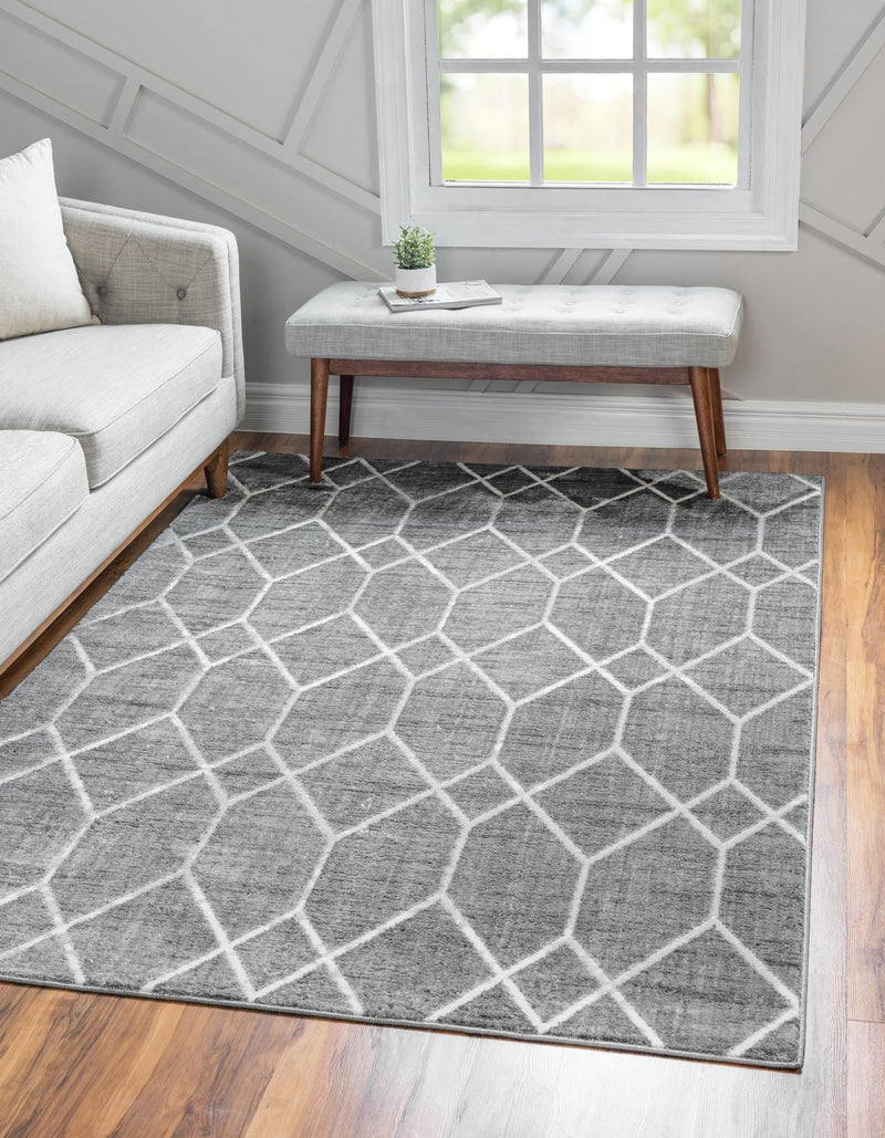 Garden Maze Retreat Collection Area Rug -  Greenbower Rectangle Gray  lifestyle 6
