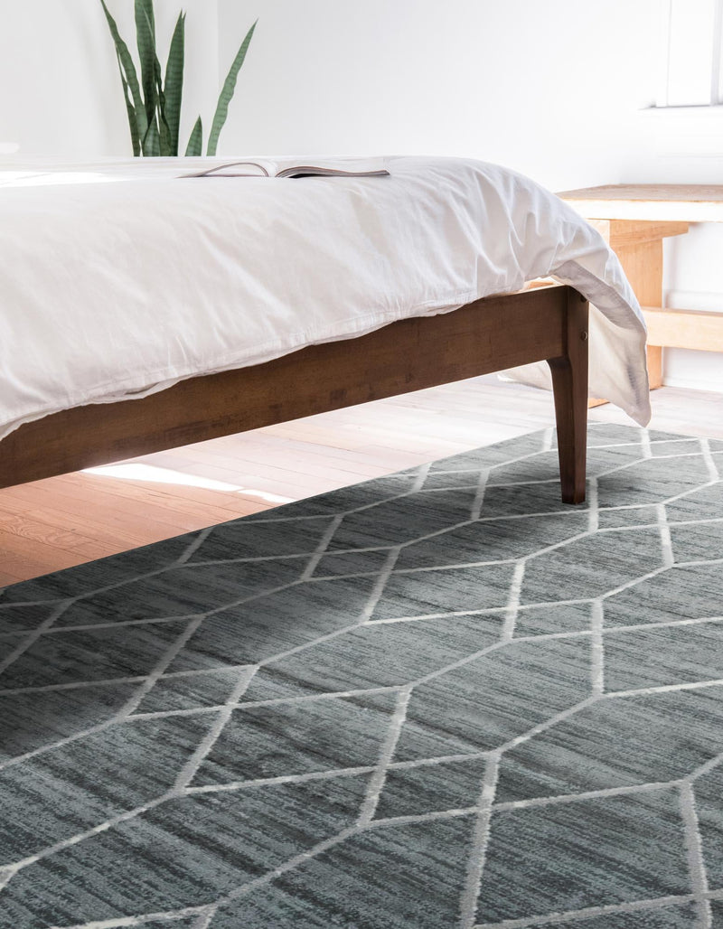 Garden Maze Retreat Collection Area Rug -  Greenbower Rectangle Gray  lifestyle 9