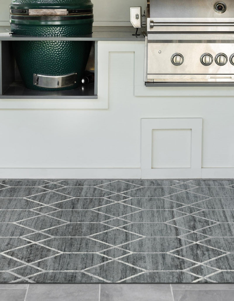 Garden Maze Retreat Collection Area Rug -  Greenbower Rectangle Gray  lifestyle 12