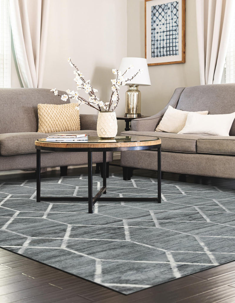 Garden Maze Retreat Collection Area Rug -  Greenbower Rectangle Gray  lifestyle 15
