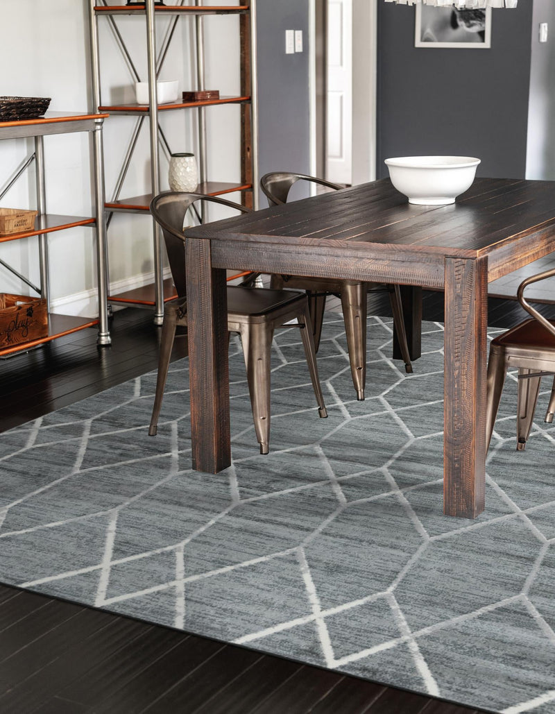 Garden Maze Retreat Collection Area Rug -  Greenbower Rectangle Gray  lifestyle 18
