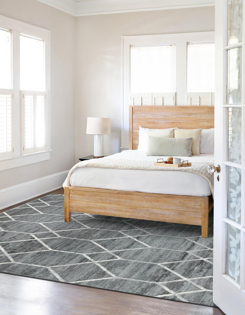 Garden Maze Retreat Collection Area Rug -  Greenbower Rectangle Gray  lifestyle 24